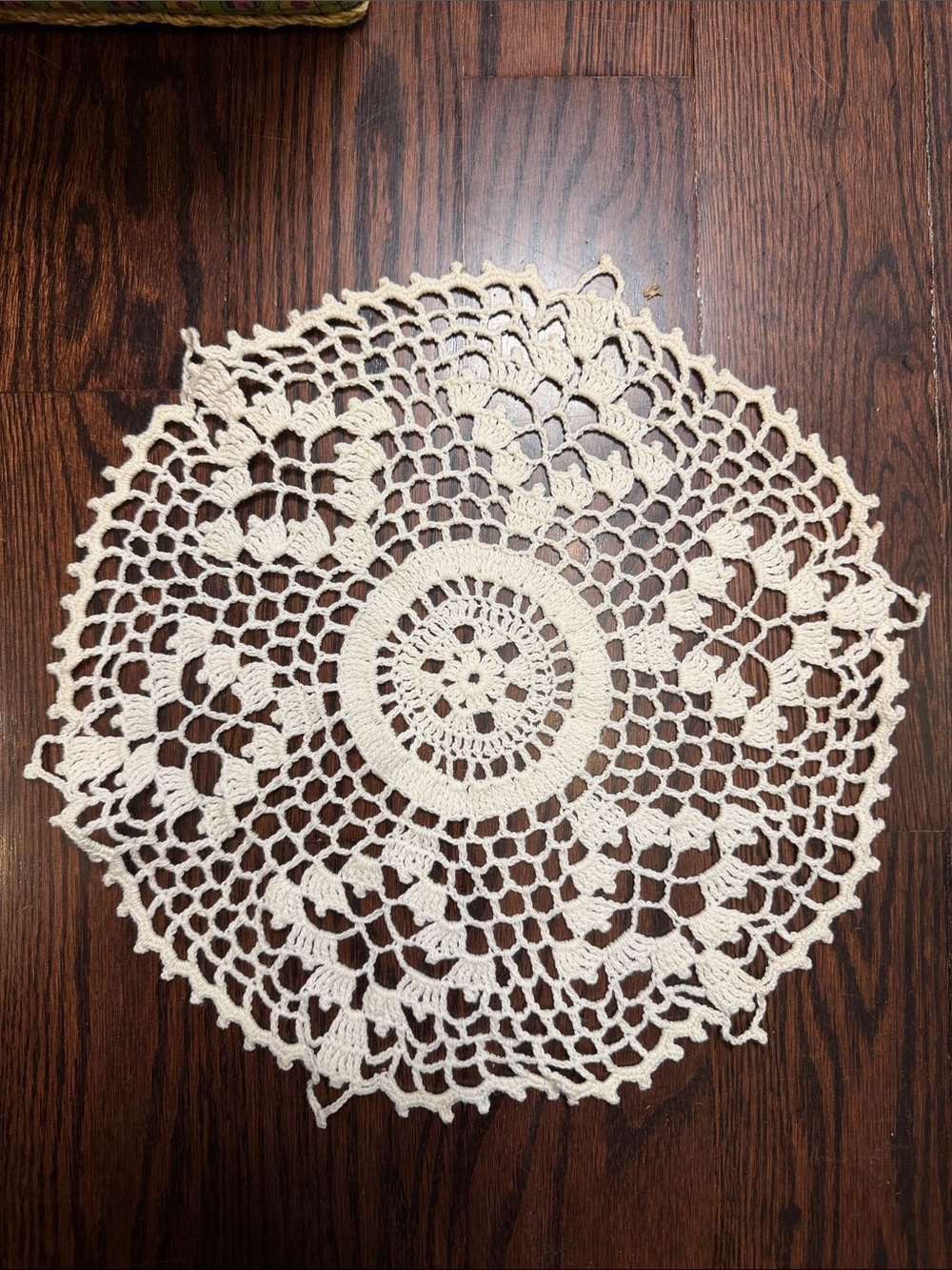 Handmade Cotton Lace Doilies Table Placemats Crochet Cloth Round Knitted 11”